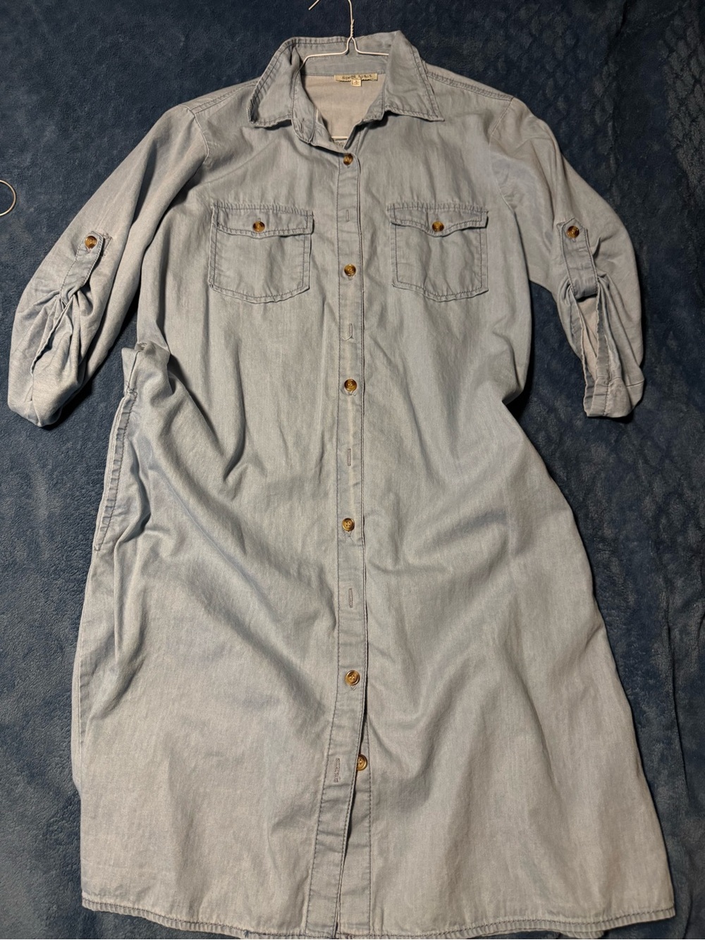 Light Denim Button-Front Shirt Dress